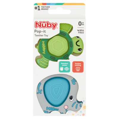 Nuby Pop-It Teether Toy 0m+ soft silicone, imported from the UK
