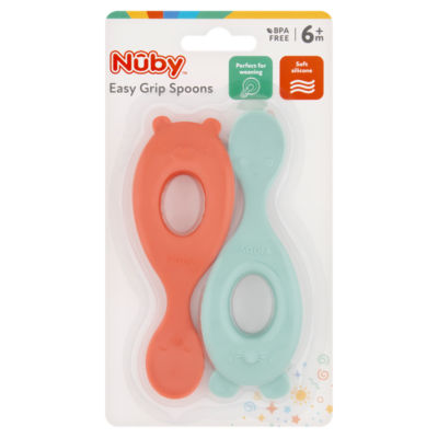 Nuby Easy Grip Spoons 6+M Baby Weaning Spoons