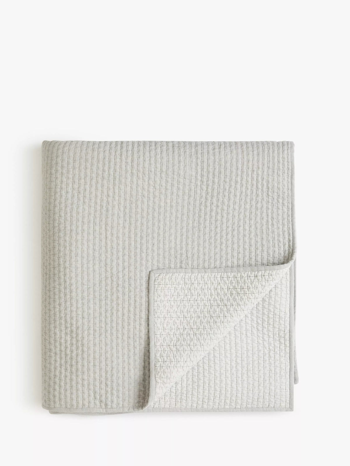 John Lewis mini stitch quilted bedspread in grey, 250x260cm, UK version