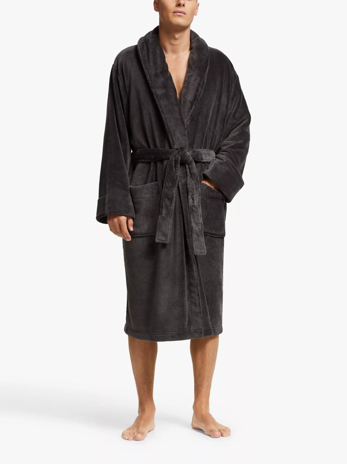 John Lewis sheared fleece robe with pockets and adjustable belt, UK version