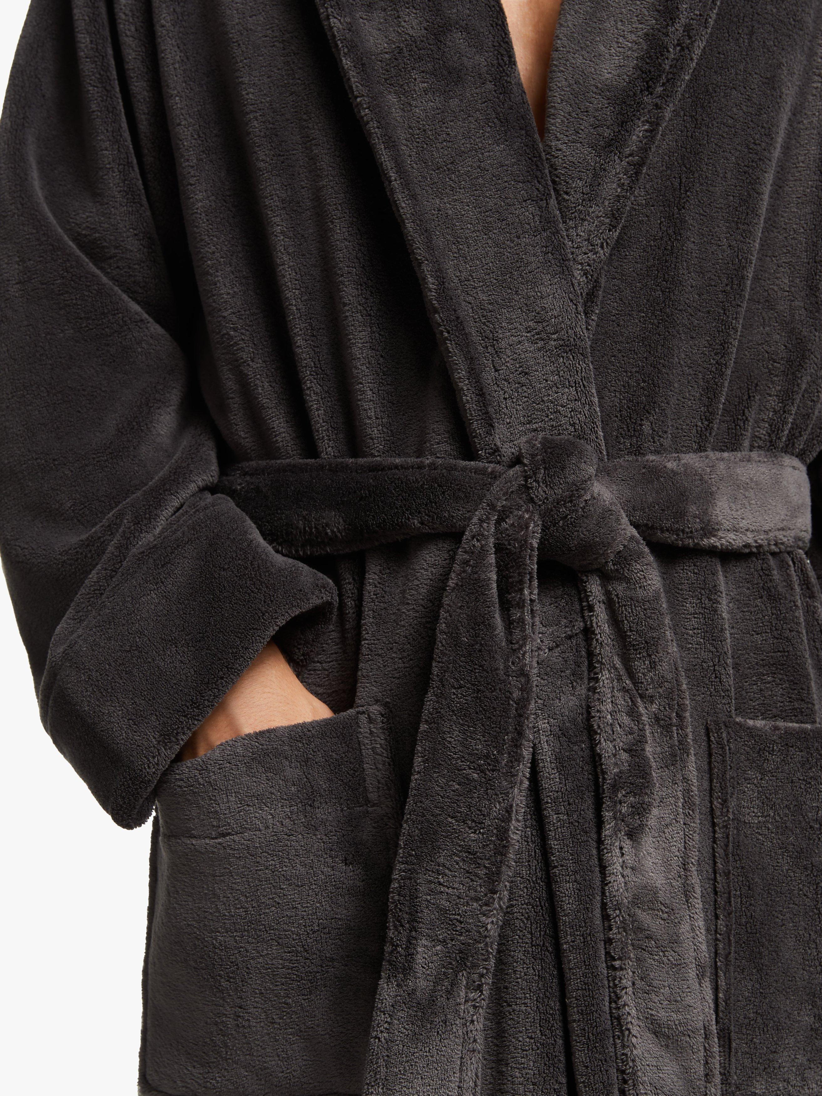 John Lewis sheared fleece robe with pockets and adjustable belt, UK version