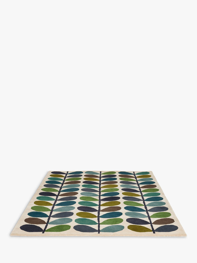 Orla Kiely Linear Stem wool rug, imported from the UK