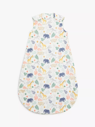 Cotton Safari Print Baby Sleeping Bag, 1 Tog, Multi