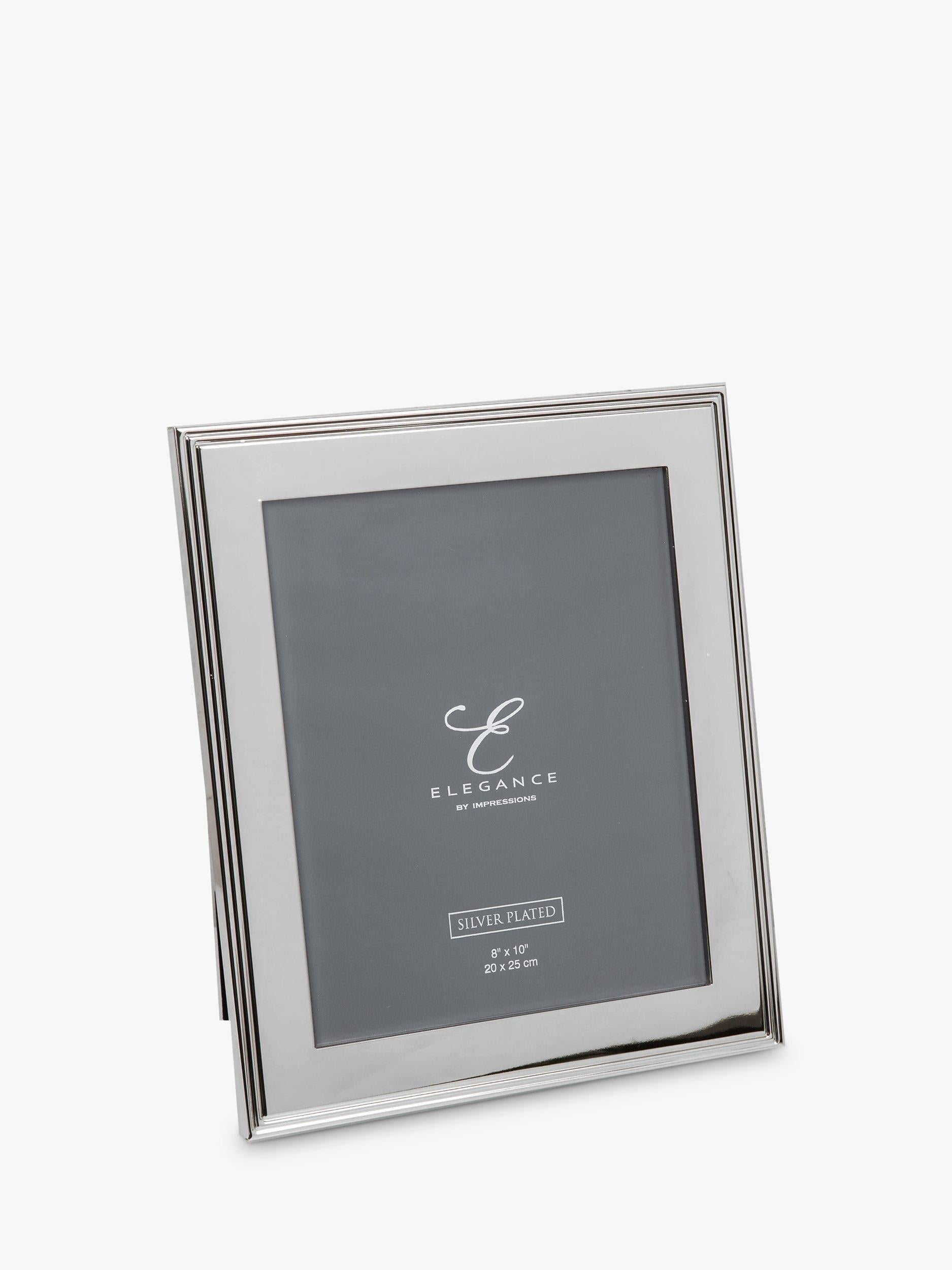 Elegance by Impressions silver plated ribbed photo frame - British product