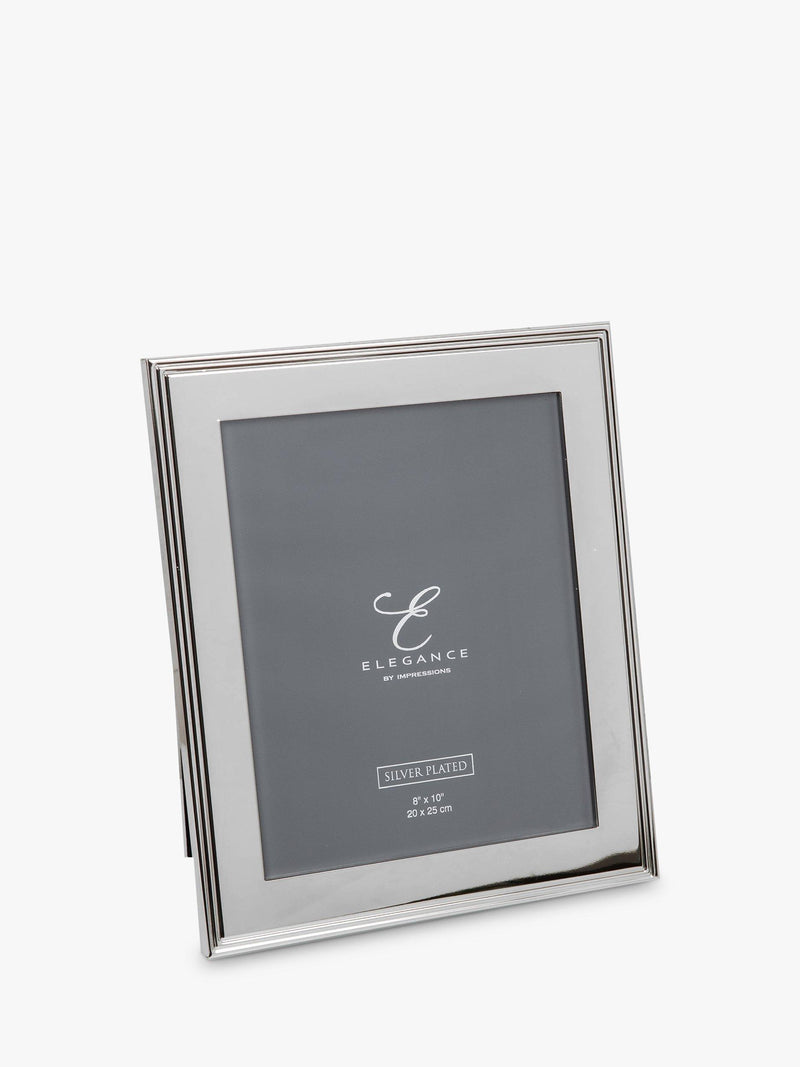 Elegance by Impressions silver plated ribbed photo frame - British product