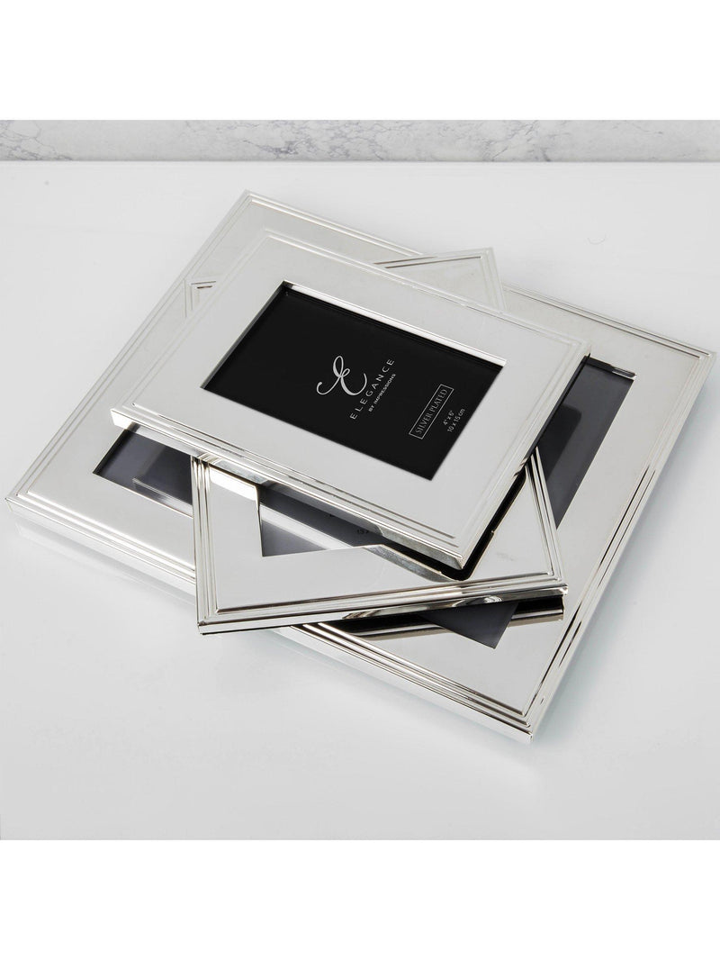 Elegance by Impressions silver plated ribbed photo frame - British product