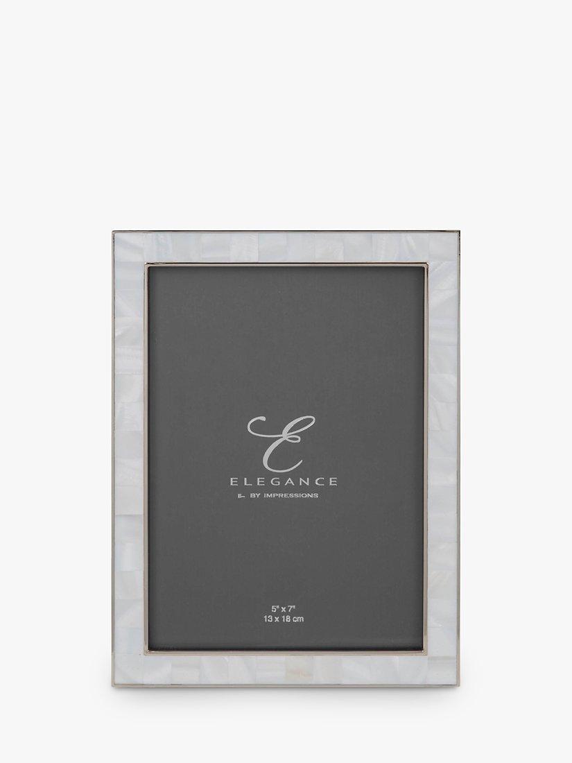 Elegance by Impressions Mother Of Pearl Photo Frame White - British product
