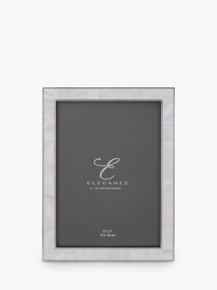 Elegance by Impressions Mother Of Pearl Photo Frame White - British product