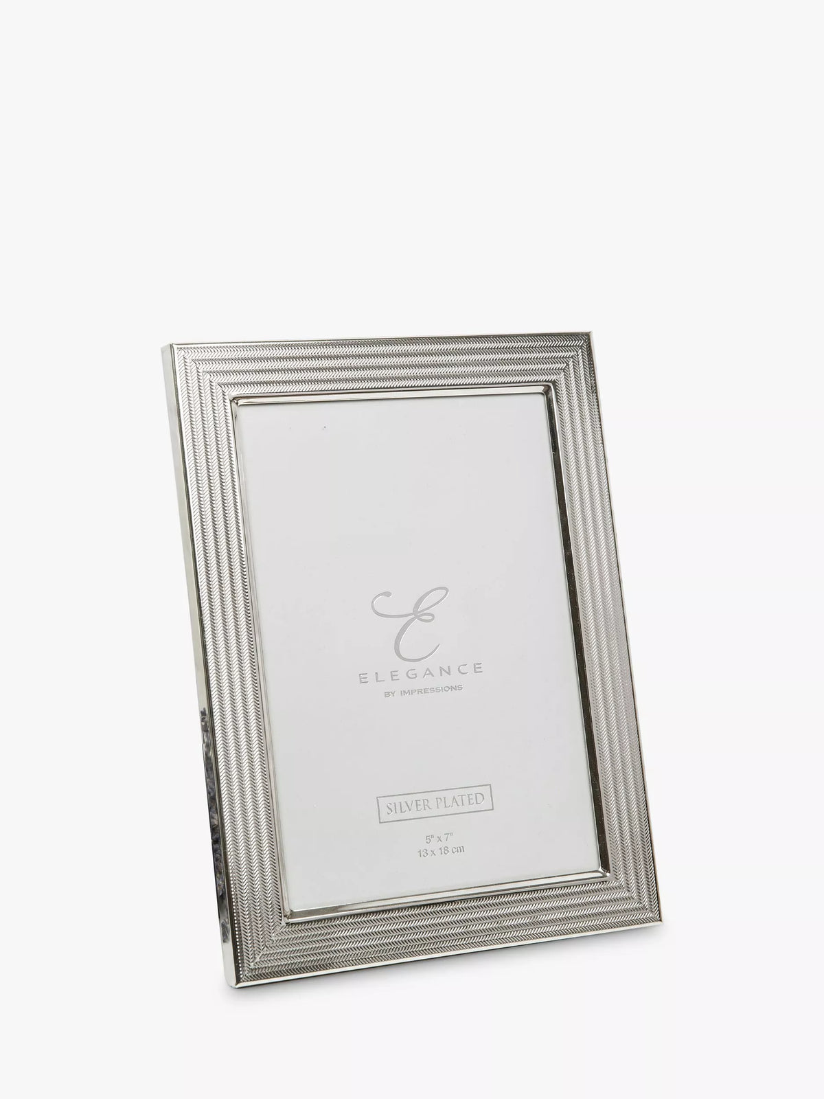 Elegance by Impressions herringbone silver plated photo frame - British product