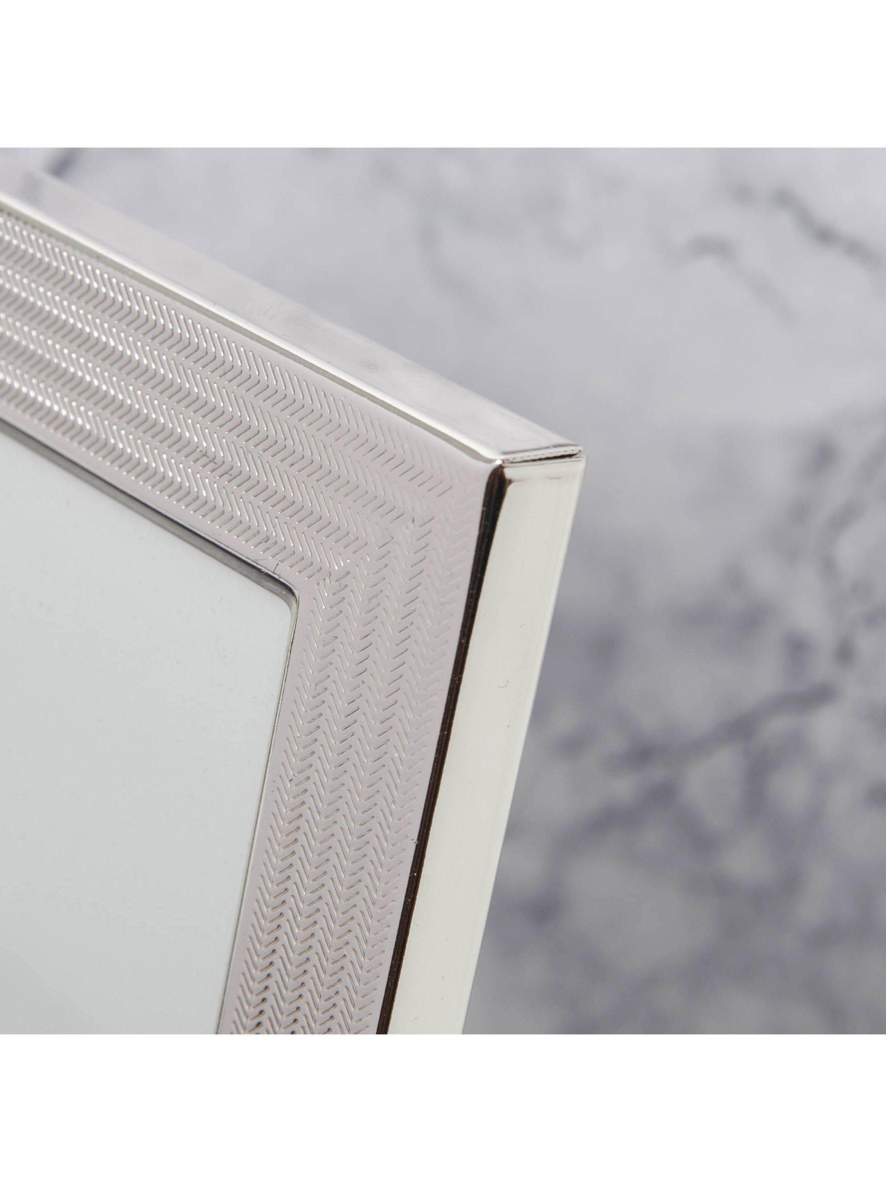 Elegance by Impressions herringbone silver plated photo frame - British product