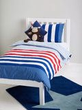 John Lewis reversible cotton duvet cover set with stars and stripes design, single size, UK version
