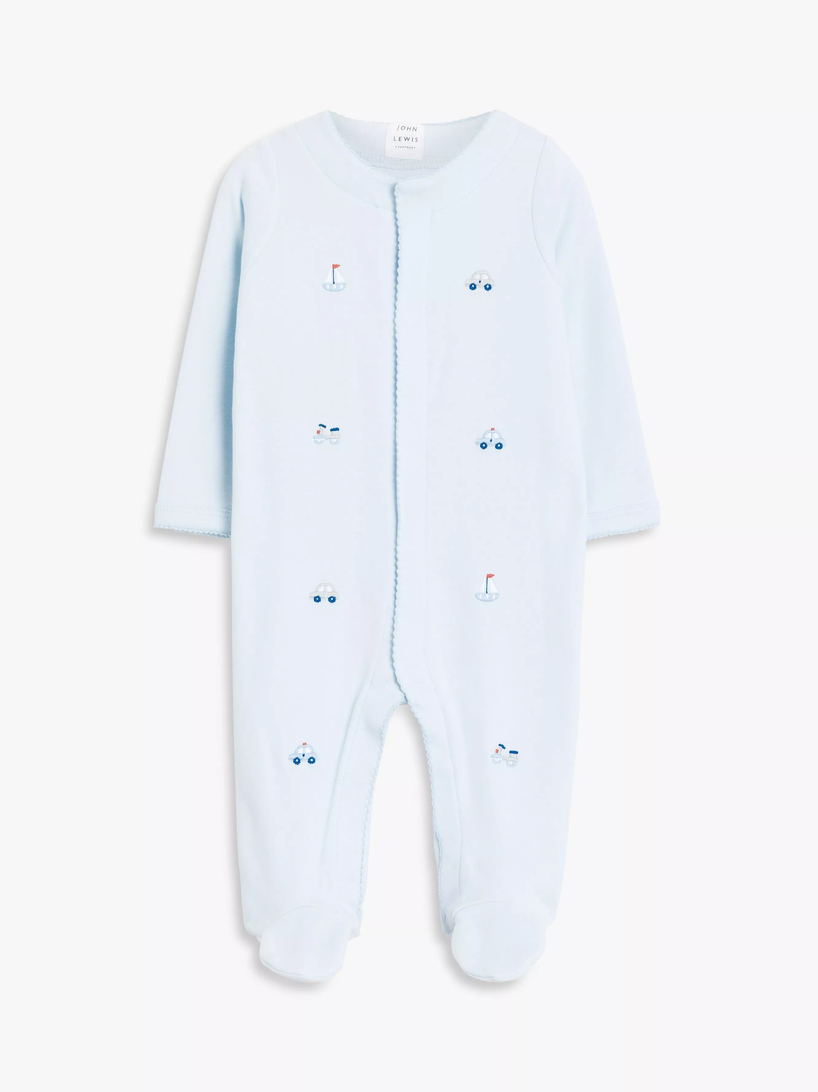 John Lewis Baby Tiny Toys Embroidered Sleepsuit, Multi - McGrocer