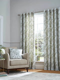 Laura Ashley Parterre floral lined eyelet curtain pair, UK version