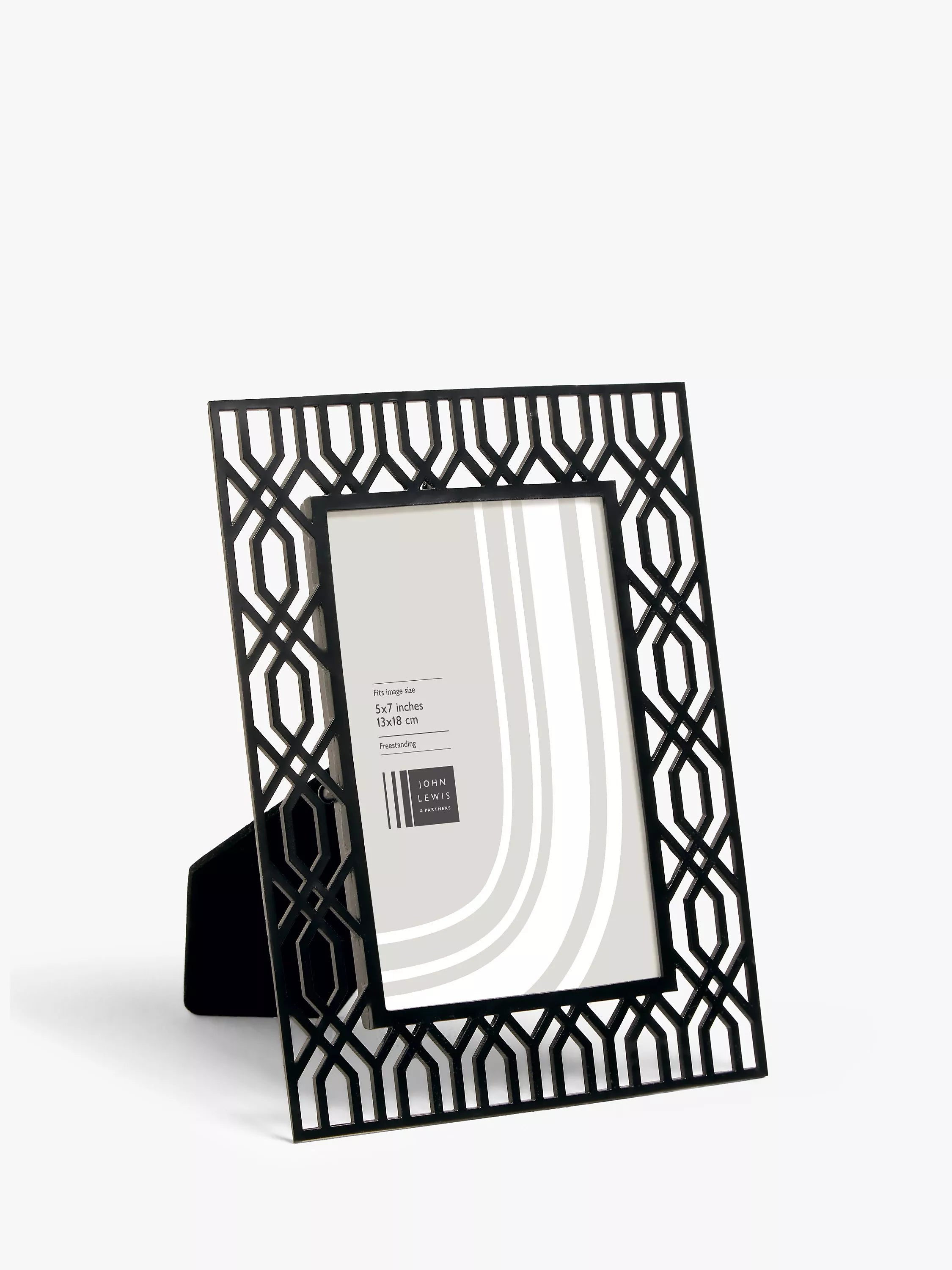 John Lewis Geometric Metal Photo Frame, Black - McGrocer