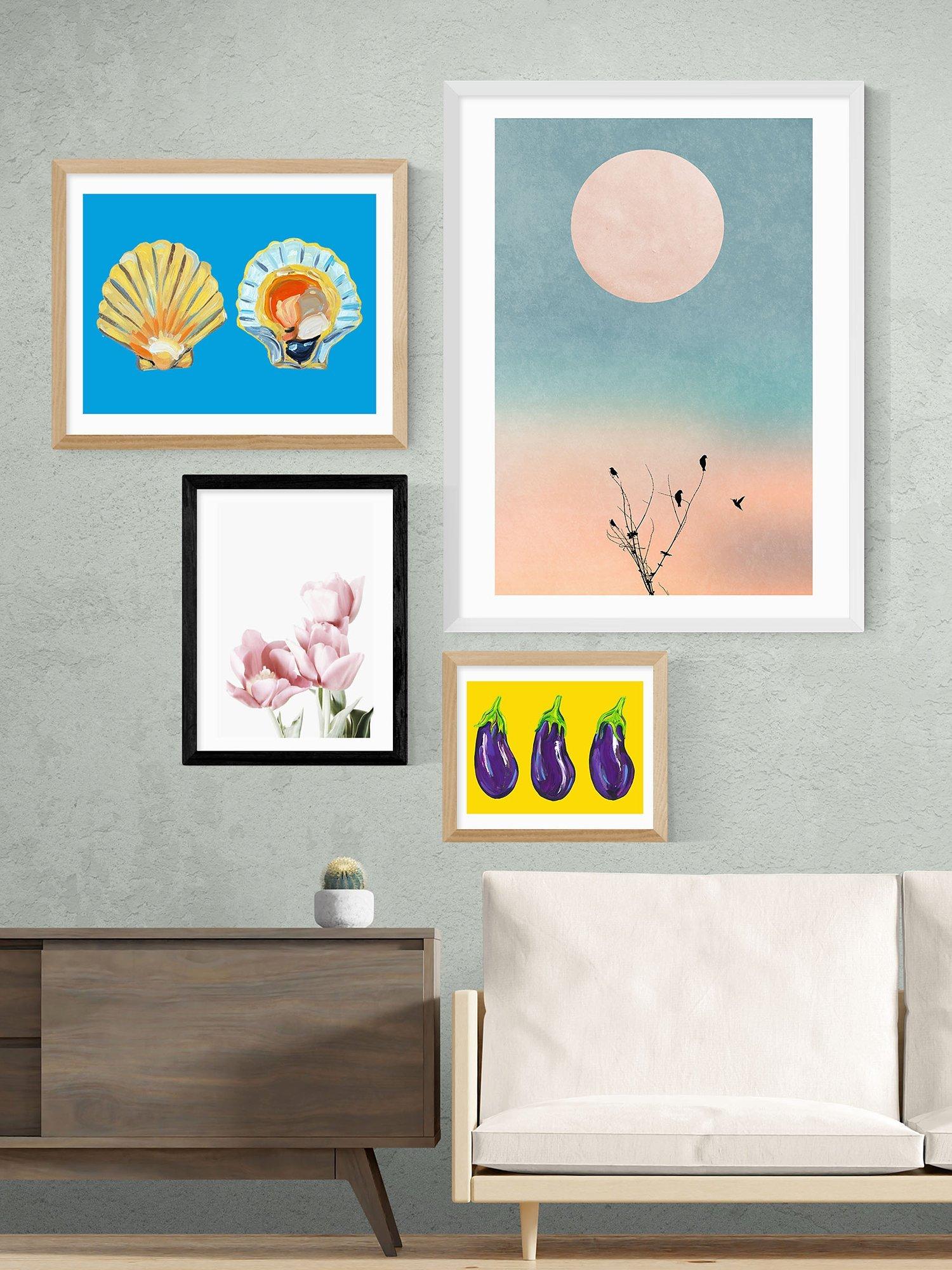 EAST END PRINTS Tulips framed print in white frame - British product