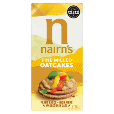 Nairn's Fine Milled Oatcakes 218g, imported from the UK