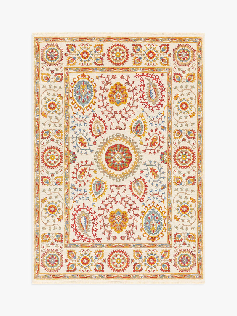 Gooch Luxury Afghan Sultani Rug in neutral, UK version