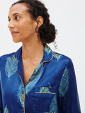Their Nibs satin pyjama set with peacock feather print (British brand)