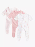 John Lewis Premature Baby GOTS Organic Cotton Giraffe Sleepsuit, Pack of 3 - McGrocer