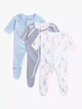 John Lewis Premature Baby GOTS Organic Cotton Giraffe Sleepsuit, Pack of 3 - McGrocer