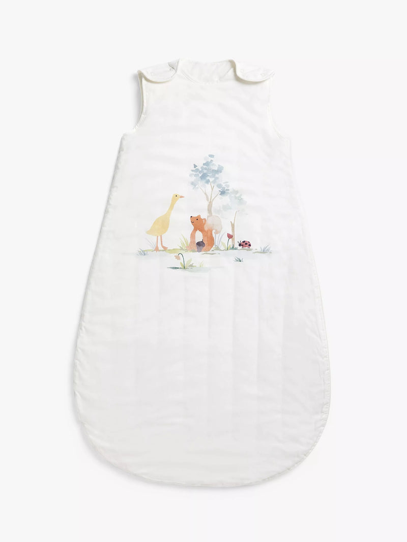 John Lewis Little Animals baby sleeping bag white and multi, UK version