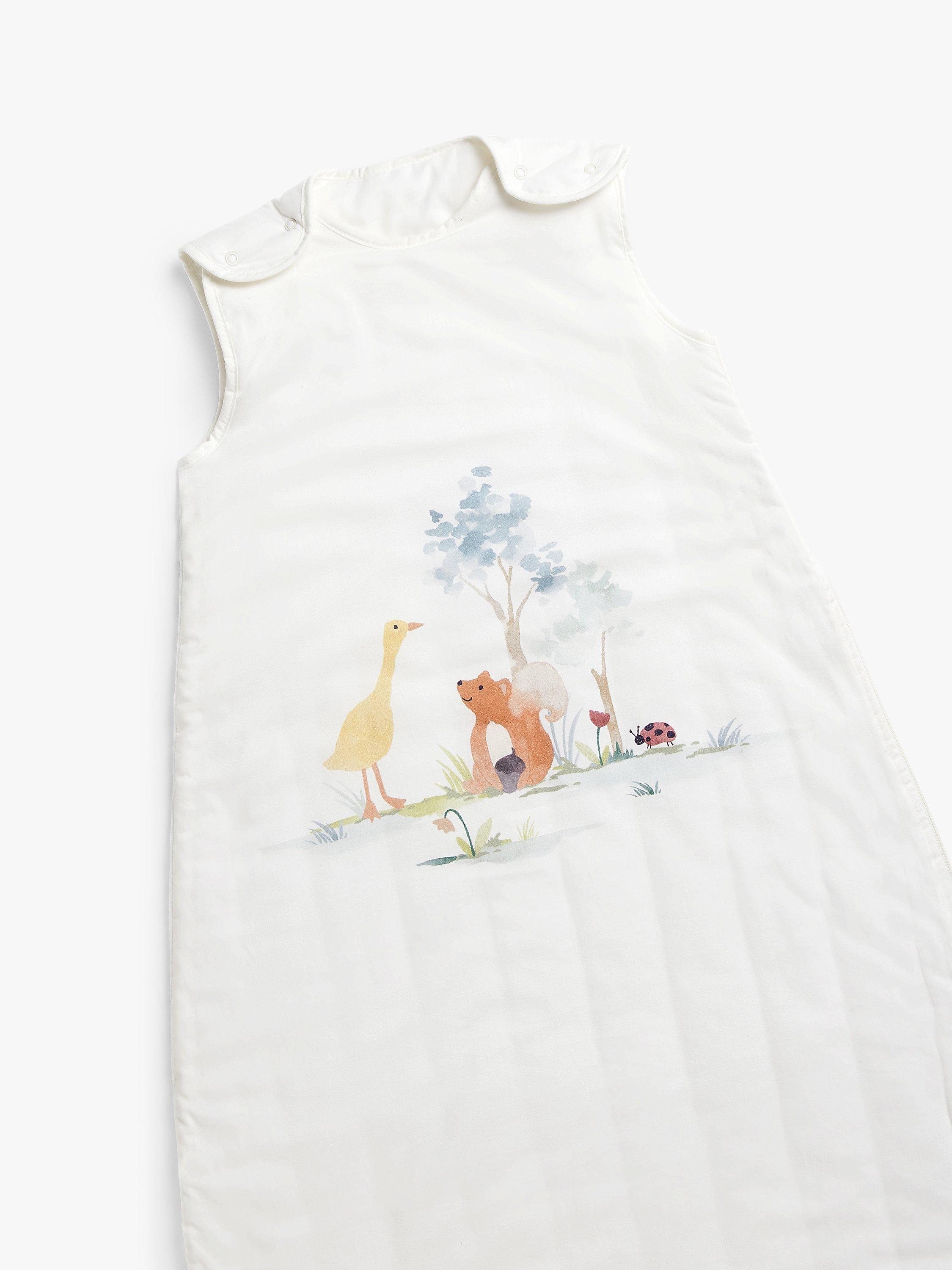John Lewis Little Animals baby sleeping bag white and multi, UK version