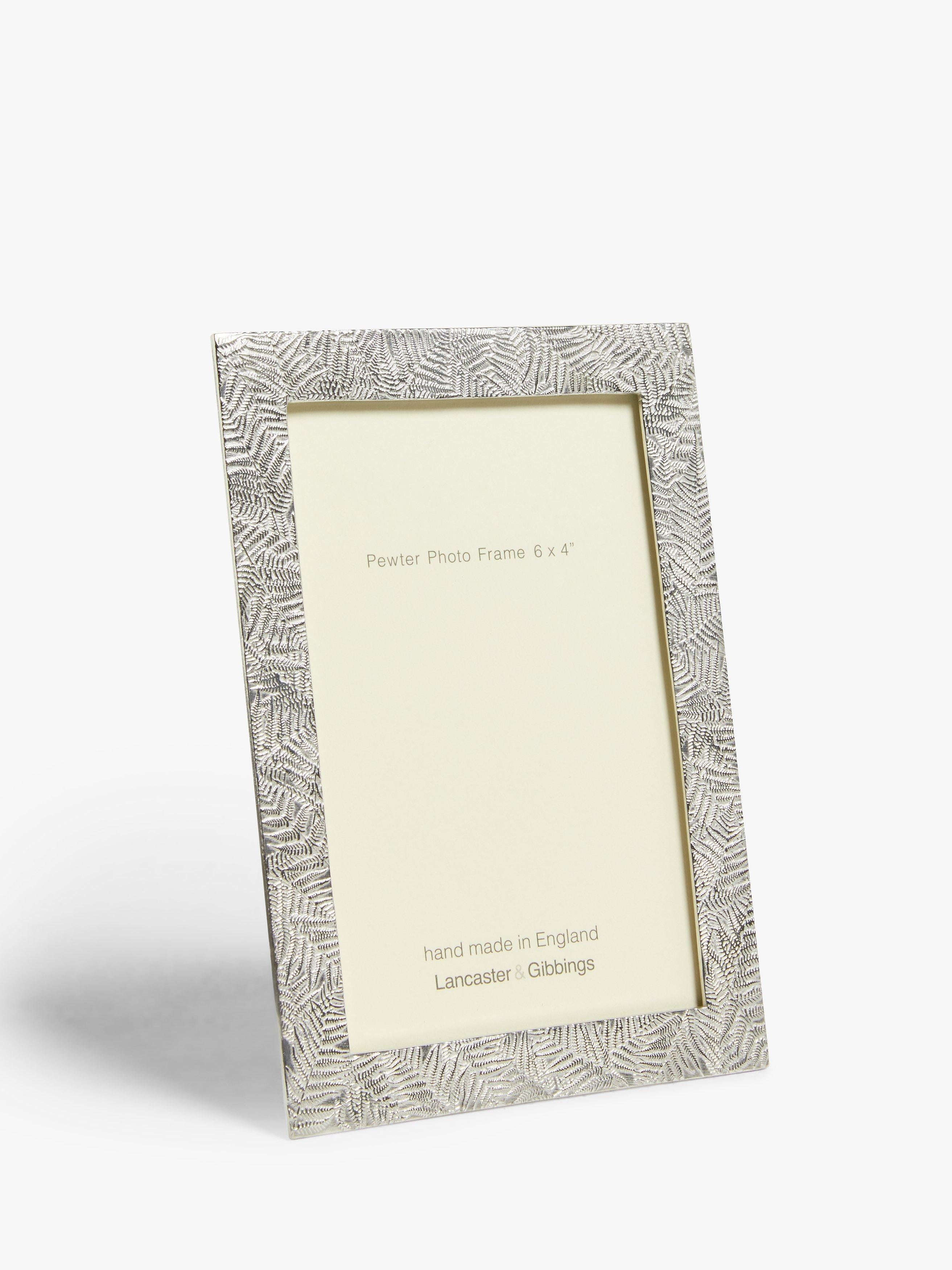 Lancaster and Gibbings fern leaf pewter photo frame in silver, UK version