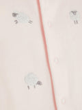 John Lewis baby sheep velour sleepsuit in pink, UK version