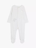 John Lewis Baby Striped Elephant Sleepsuit, Grey/Multi - McGrocer