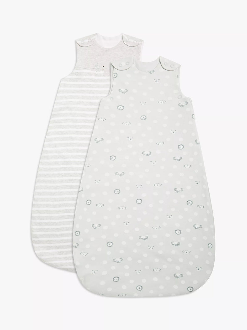John Lewis Safari print baby sleeping bag pack of 2, UK version