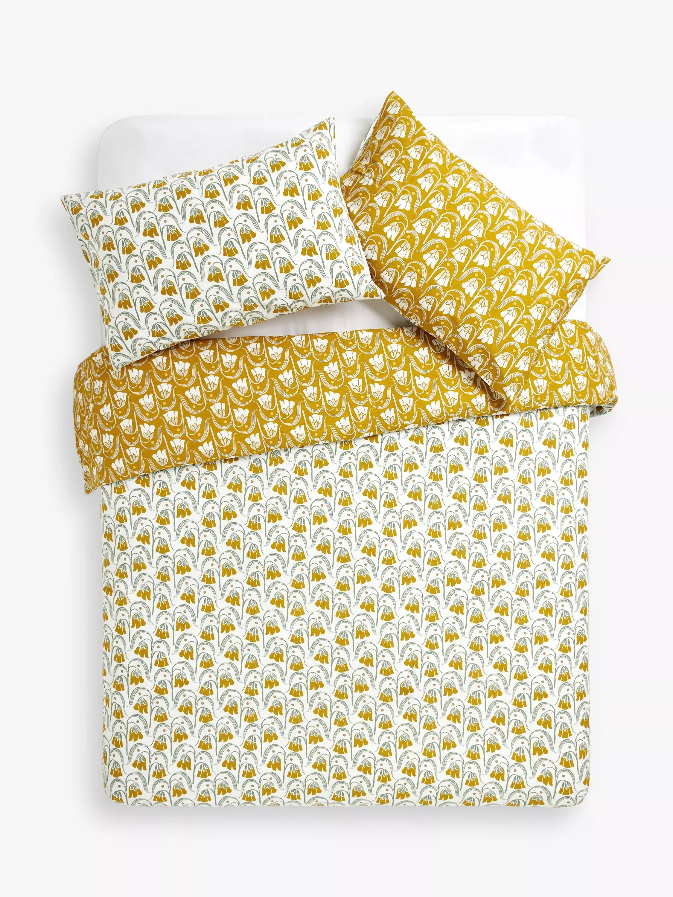 John Lewis Snowdrops Washed Cotton Duvet Cover Set - McGrocer
