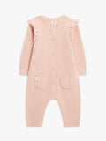 John Lewis Baby Knit Cotton Romper, Pink Mid - McGrocer
