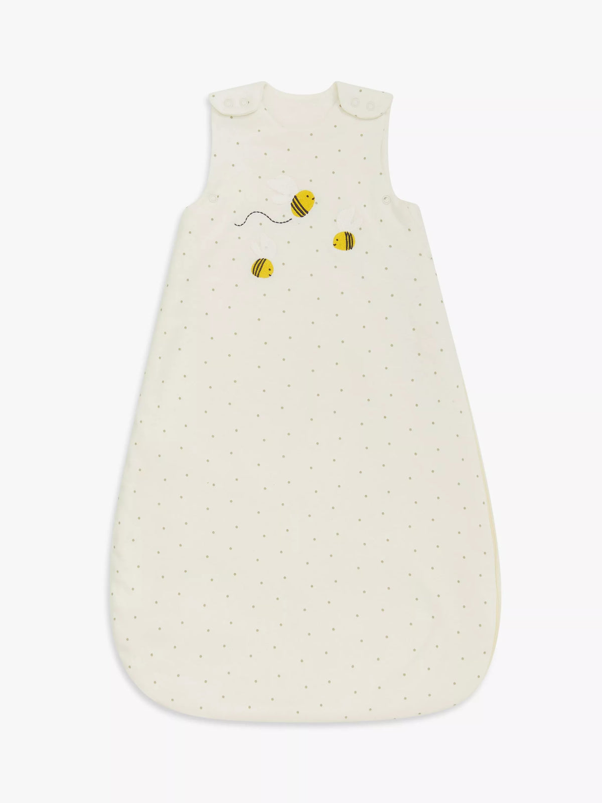 John Lewis Spotty Bee Baby Sleeping Bag, 2.5 Tog, Natural