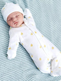 JoJo Maman Bébé Duck Embroidered Sleepsuit, Yellow - McGrocer