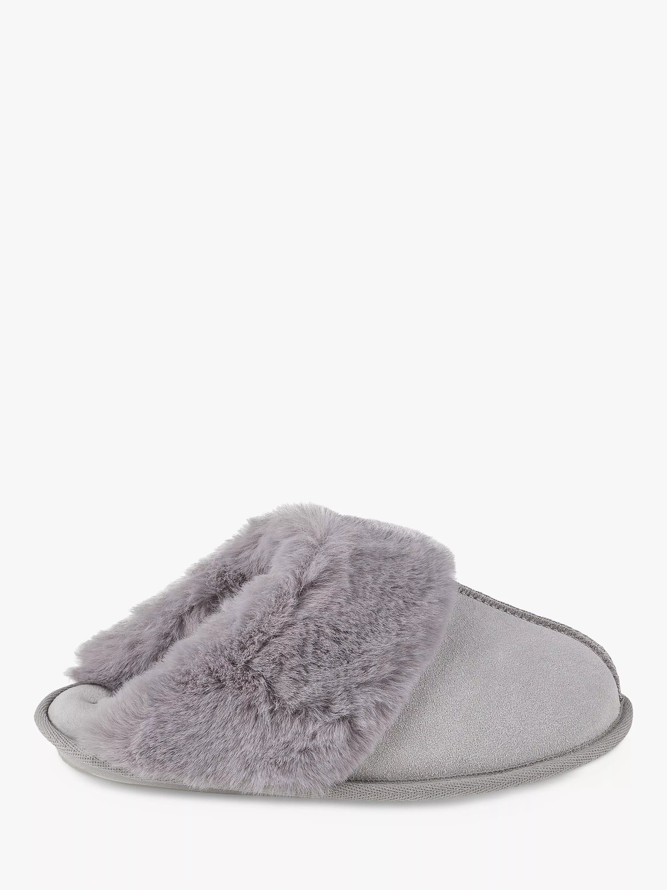 totes Real Suede with Fur Cuff Slippers - McGrocer