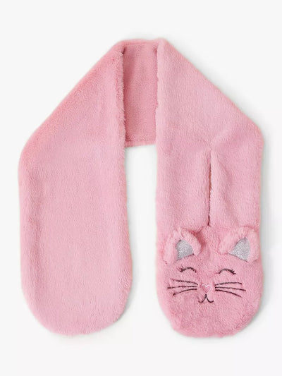 Fluffy Cat Scarf for Kids, Pink