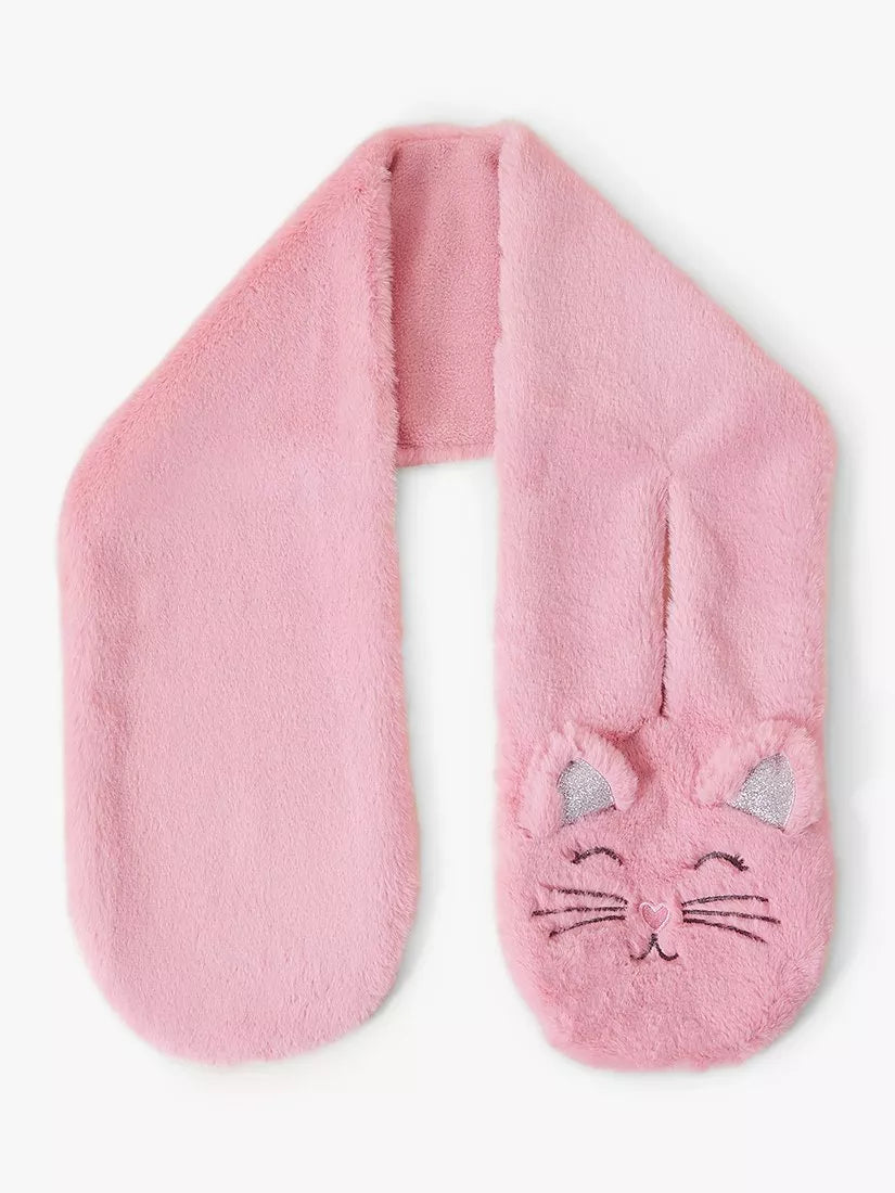 Accessorize kids' fluffy cat scarf in pink - British product