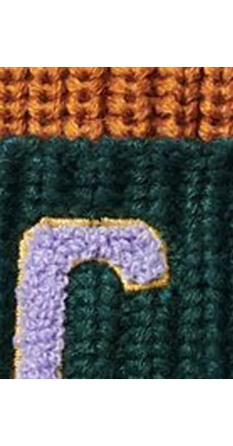 Small Stuff Kids' Initial Knitted Beanie Hat, Beige - McGrocer