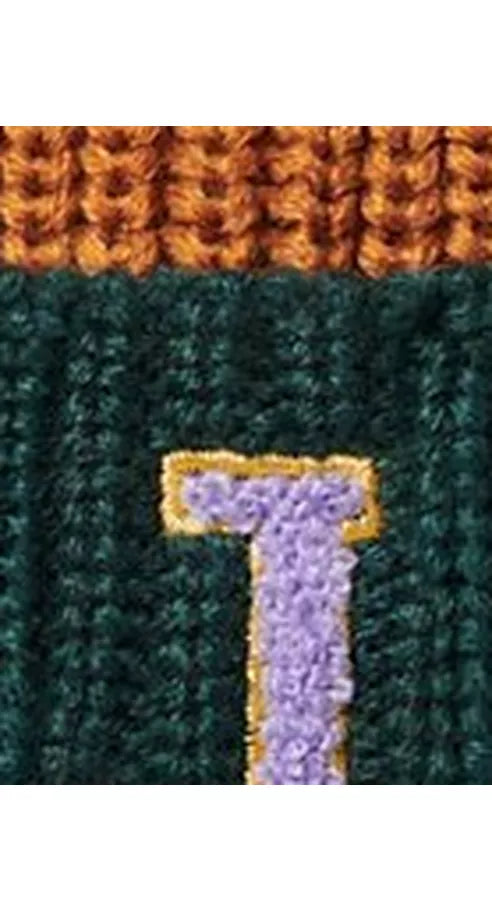 Small Stuff Kids' Initial Knitted Beanie Hat, Beige - McGrocer