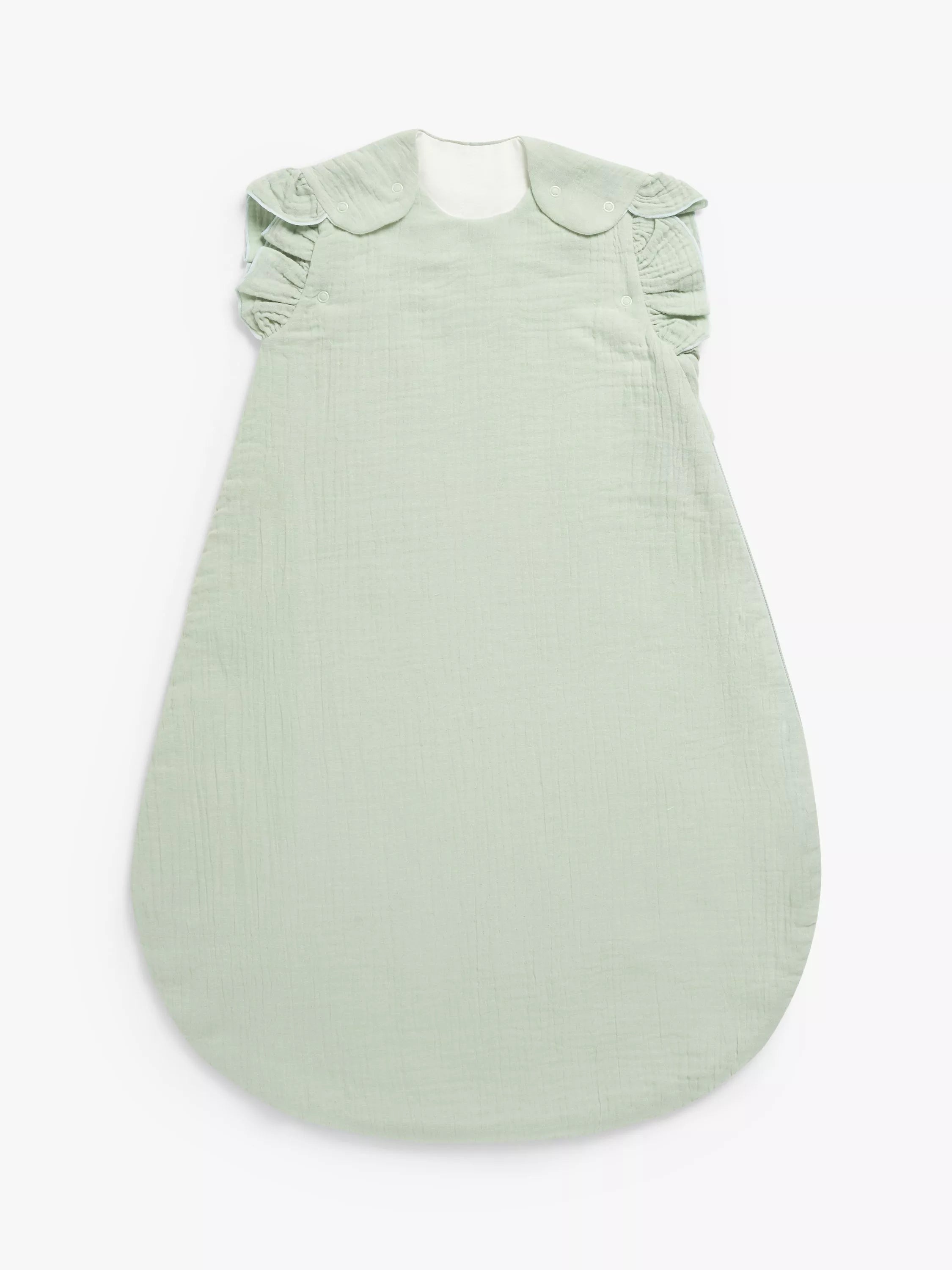 John Lewis Frill Sleeve Muslin Baby Sleeping Bag, 1 Tog - McGrocer