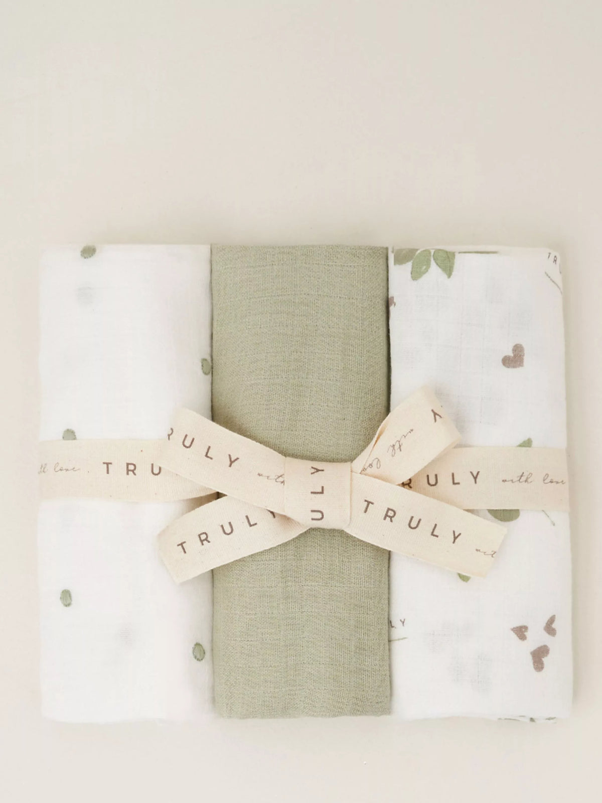 Truly Baby cotton muslin cloths pack of 3 multi (British brand)