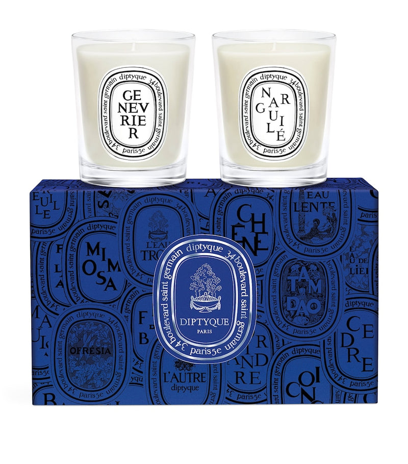 Diptyque mini candle set with Narguilé and Genévrier scents (2 x 70g) - British product
