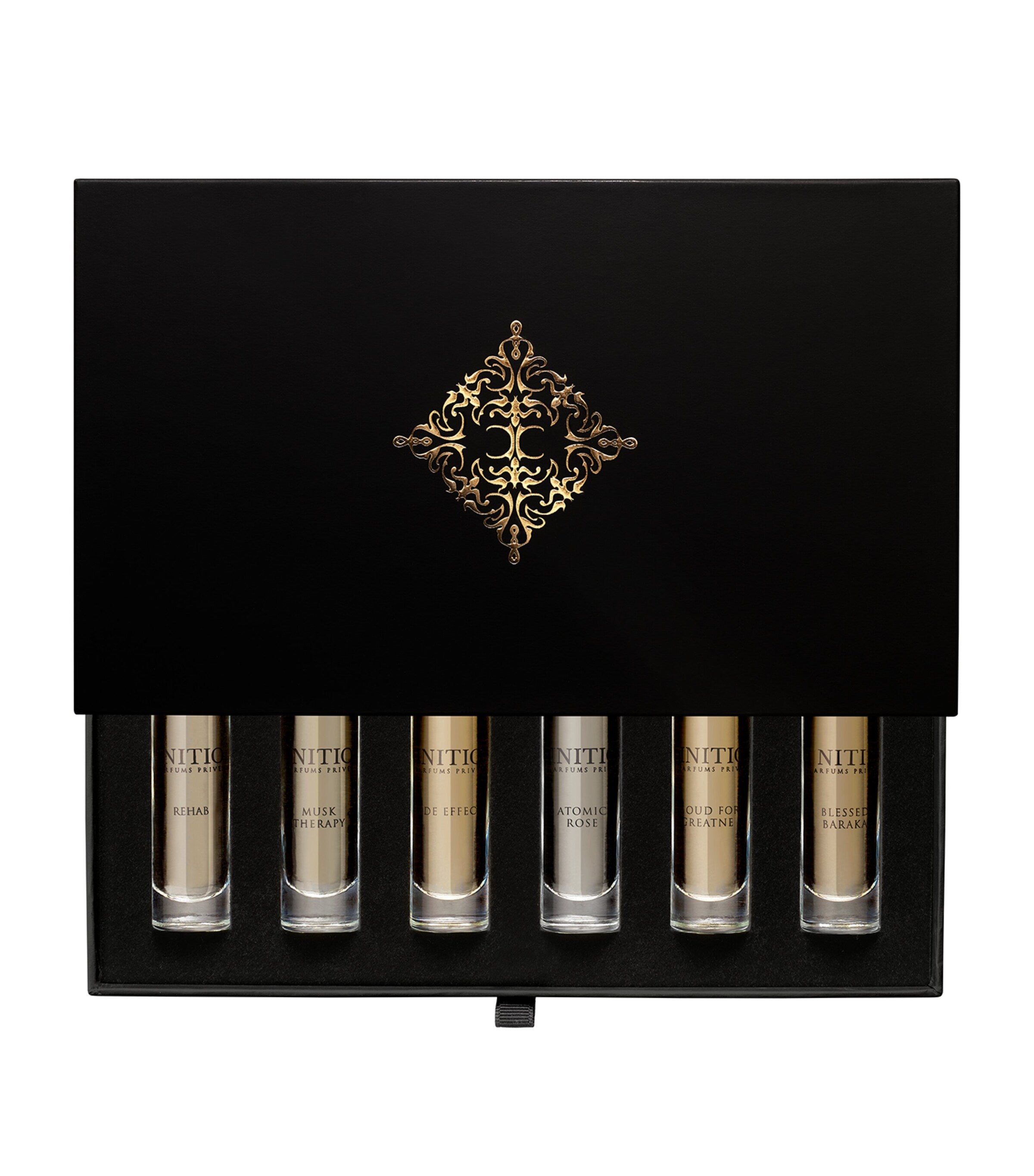 Initio Parfums Privés fragrance discovery set with Oud For Greatness and Atomic Rose, 6 x 10ml, UK version