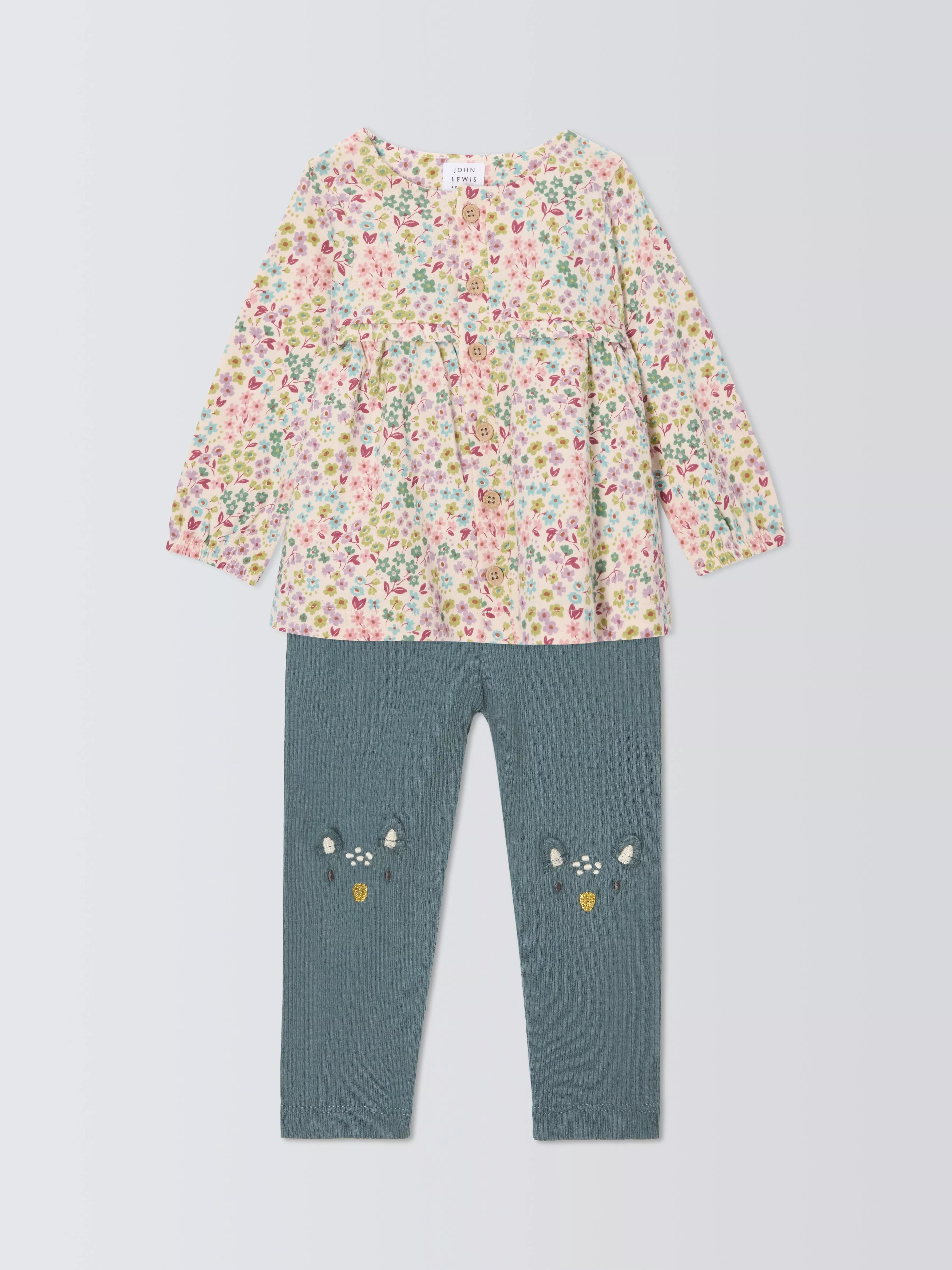 John Lewis Baby Floral Top and Character Leggings Set, Multi - McGrocer