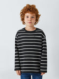 John Lewis kids' Breton stripe top in black, UK version