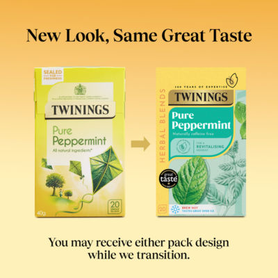 Twinings Pure Peppermint herbal tea bags 40g (British brand)