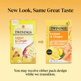 Twinings lemon and ginger herbal tea bags 20 bags 30g (British brand)