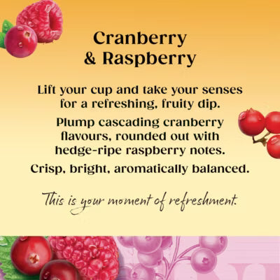 Twinings cranberry and raspberry herbal tea bags 20 tea bags 40g (British brand)