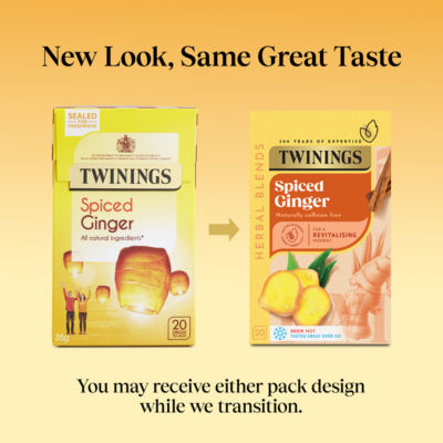 Twinings Spiced Ginger herbal tea bags 20 count (British brand)