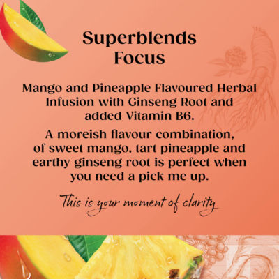 Twinings Superblends Focus Mango & Pineapple Tea Bags 30g (British brand)